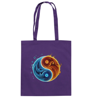 Wasser und Feuer – Yin-Yang-Design der Gegensätze - Baumwolltasche Bright Lights Arts