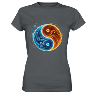 Wasser und Feuer – Yin-Yang-Design der Gegensätze - Ladies Premium Shirt Bright Lights Arts
