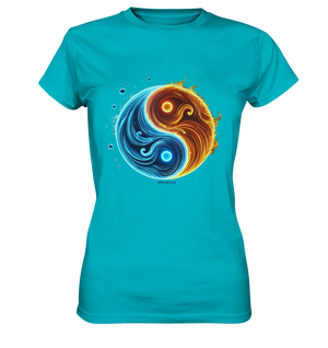 Wasser und Feuer – Yin-Yang-Design der Gegensätze - Ladies Premium Shirt Bright Lights Arts