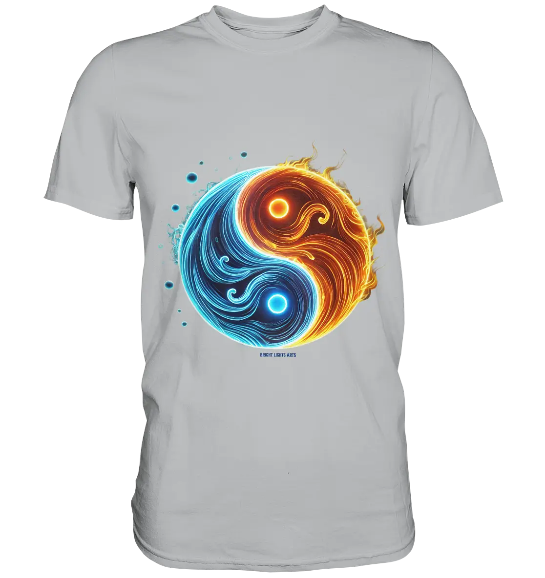 Wasser und Feuer – Yin-Yang-Design der Gegensätze - Premium Shirt Bright Lights Arts