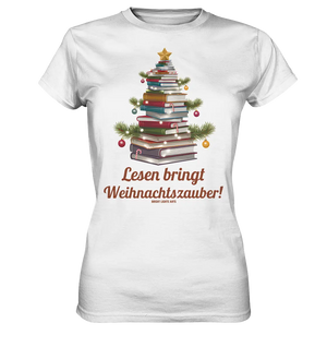 Weihnachtsbaum aus Büchern – Magischer Lesezauber - Ladies Premium Shirt Bright Lights Arts