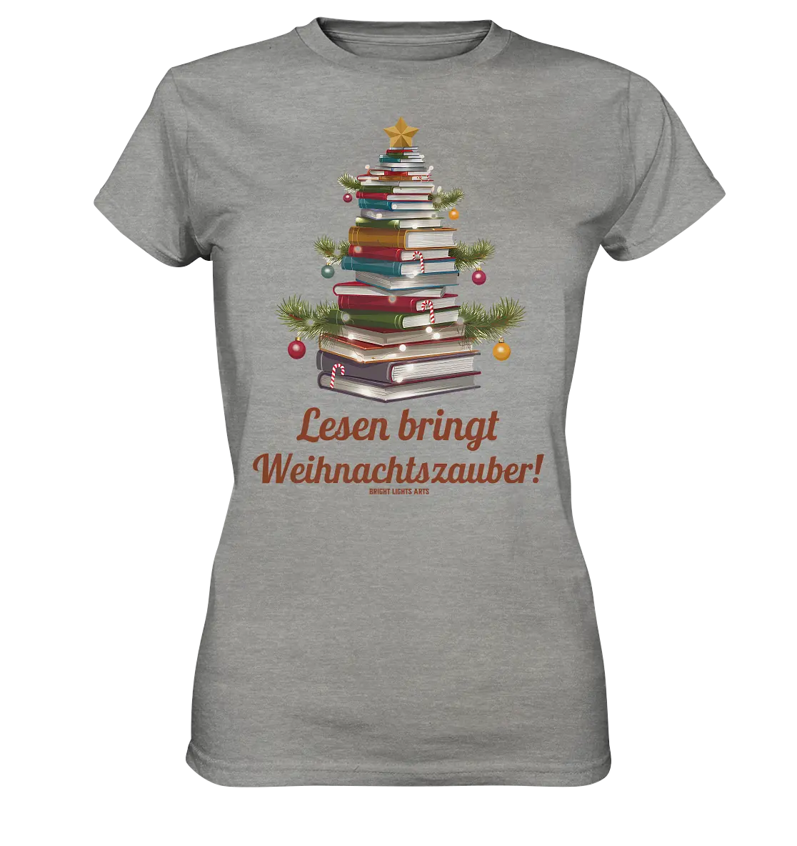 Weihnachtsbaum aus Büchern – Magischer Lesezauber - Ladies Premium Shirt Bright Lights Arts
