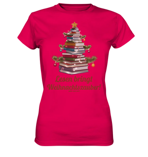 Weihnachtsbaum aus Büchern – Magischer Lesezauber - Ladies Premium Shirt Bright Lights Arts