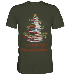 Weihnachtsbaum aus Büchern – Magischer Lesezauber - Premium Shirt Bright Lights Arts