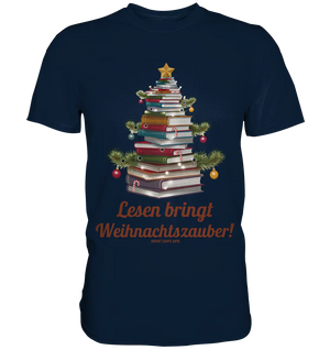 Weihnachtsbaum aus Büchern – Magischer Lesezauber - Premium Shirt Bright Lights Arts