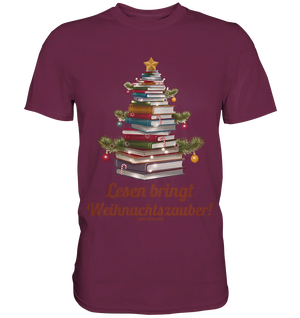 Weihnachtsbaum aus Büchern – Magischer Lesezauber - Premium Shirt Bright Lights Arts