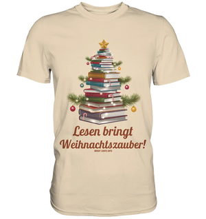 Weihnachtsbaum aus Büchern – Magischer Lesezauber - Premium Shirt Bright Lights Arts