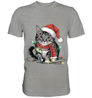 Weihnachtskätzchen im Lichterketten-Wirrwarr - Premium Shirt Bright Lights Arts