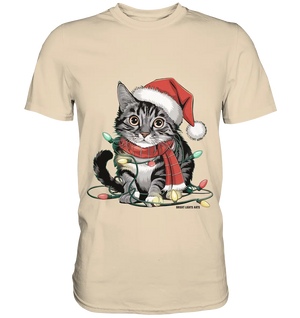 Weihnachtskätzchen im Lichterketten-Wirrwarr - Premium Shirt Bright Lights Arts
