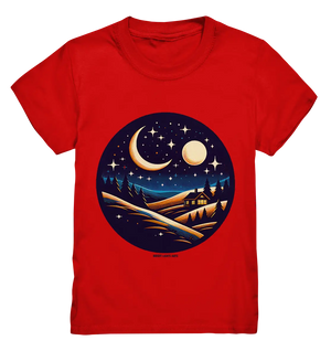 Winterliche Ruhe – Haus im Mondschein - Kids Premium Shirt Bright Lights Arts