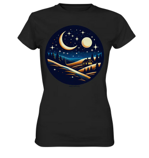 Winterliche Ruhe – Haus im Mondschein - Ladies Premium Shirt Bright Lights Arts