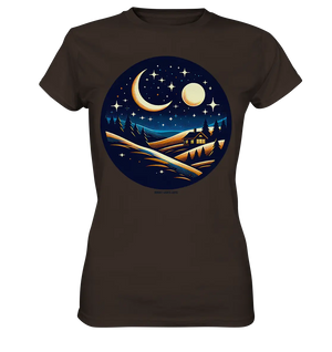 Winterliche Ruhe – Haus im Mondschein - Ladies Premium Shirt Bright Lights Arts