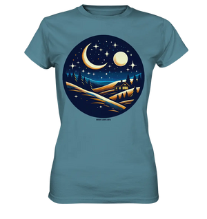 Winterliche Ruhe – Haus im Mondschein - Ladies Premium Shirt Bright Lights Arts