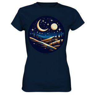 Winterliche Ruhe – Haus im Mondschein - Ladies Premium Shirt Bright Lights Arts