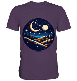 Winterliche Ruhe – Haus im Mondschein - Premium Shirt Bright Lights Arts
