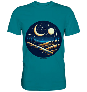 Winterliche Ruhe – Haus im Mondschein - Premium Shirt Bright Lights Arts