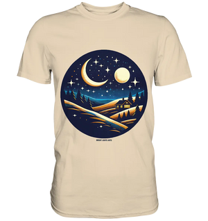 Winterliche Ruhe – Haus im Mondschein - Premium Shirt Bright Lights Arts