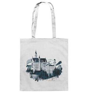 Winterliches Schloss – Majestät in Schnee und Stil - Baumwolltasche Bright Lights Arts