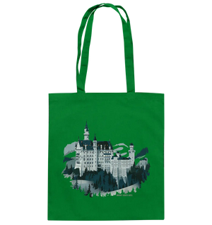 Winterliches Schloss – Majestät in Schnee und Stil - Baumwolltasche Bright Lights Arts