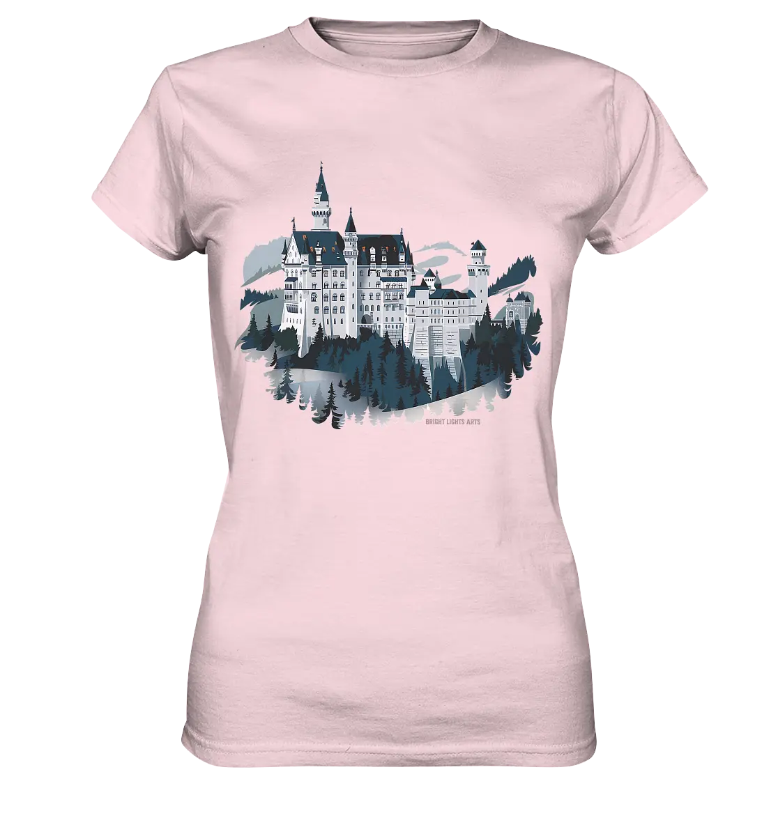 Winterliches Schloss – Majestät in Schnee und Stil - Ladies Premium Shirt Bright Lights Arts