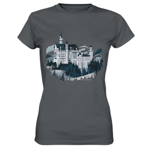 Winterliches Schloss – Majestät in Schnee und Stil - Ladies Premium Shirt Bright Lights Arts