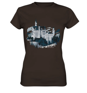 Winterliches Schloss – Majestät in Schnee und Stil - Ladies Premium Shirt Bright Lights Arts