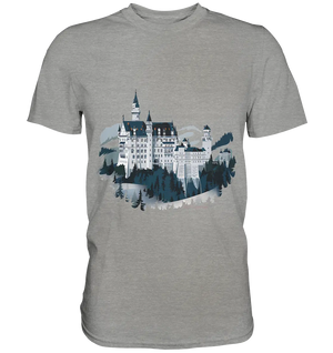 Winterliches Schloss – Majestät in Schnee und Stil - Premium Shirt Bright Lights Arts