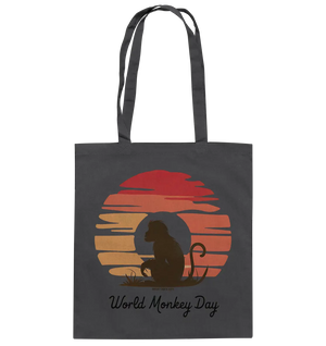 World Monkey Day – Silhouette im Sonnenuntergang - Baumwolltasche Bright Lights Arts