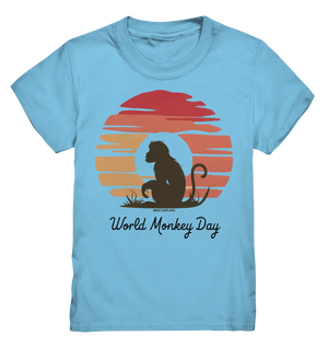 World Monkey Day – Silhouette im Sonnenuntergang - Kids Premium Shirt Bright Lights Arts