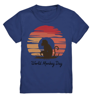 World Monkey Day – Silhouette im Sonnenuntergang - Kids Premium Shirt Bright Lights Arts