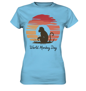 World Monkey Day – Silhouette im Sonnenuntergang - Ladies Premium Shirt Bright Lights Arts