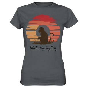 World Monkey Day – Silhouette im Sonnenuntergang - Ladies Premium Shirt Bright Lights Arts
