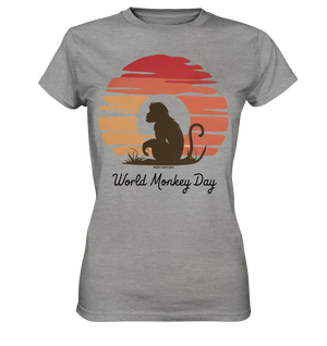 World Monkey Day – Silhouette im Sonnenuntergang - Ladies Premium Shirt Bright Lights Arts
