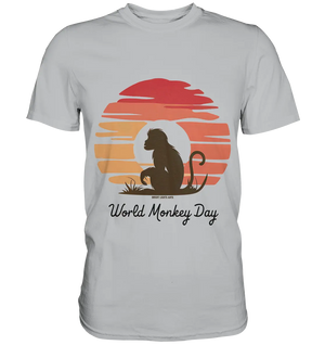 World Monkey Day – Silhouette im Sonnenuntergang - Premium Shirt Bright Lights Arts