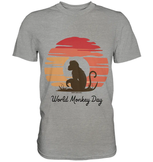 World Monkey Day – Silhouette im Sonnenuntergang - Premium Shirt Bright Lights Arts