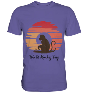World Monkey Day – Silhouette im Sonnenuntergang - Premium Shirt Bright Lights Arts