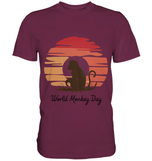 World Monkey Day – Silhouette im Sonnenuntergang - Premium Shirt Bright Lights Arts