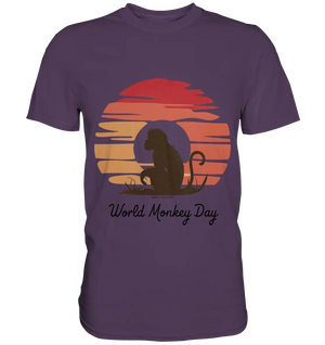 World Monkey Day – Silhouette im Sonnenuntergang - Premium Shirt Bright Lights Arts