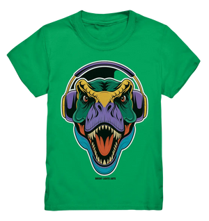 Wütender T-Rex mit Kopfhörern – Dinosaurier Design - Kids Premium Shirt Bright Lights Arts