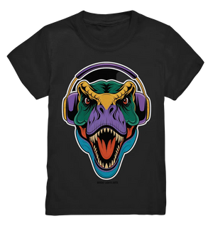 Wütender T-Rex mit Kopfhörern – Dinosaurier Design - Kids Premium Shirt Bright Lights Arts