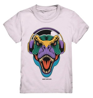 Wütender T-Rex mit Kopfhörern – Dinosaurier Design - Kids Premium Shirt Bright Lights Arts
