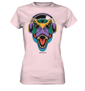 Wütender T-Rex mit Kopfhörern – Dinosaurier Design - Ladies Premium Shirt Bright Lights Arts