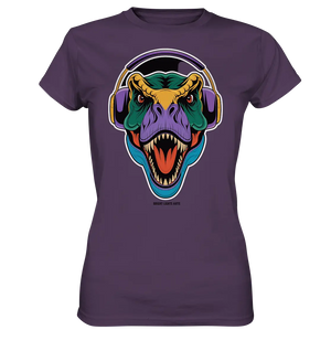 Wütender T-Rex mit Kopfhörern – Dinosaurier Design - Ladies Premium Shirt Bright Lights Arts