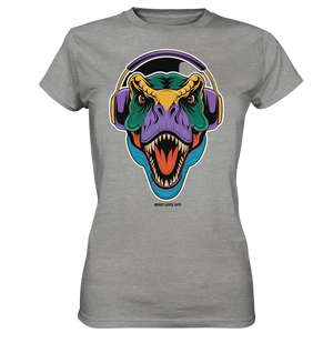 Wütender T-Rex mit Kopfhörern – Dinosaurier Design - Ladies Premium Shirt Bright Lights Arts