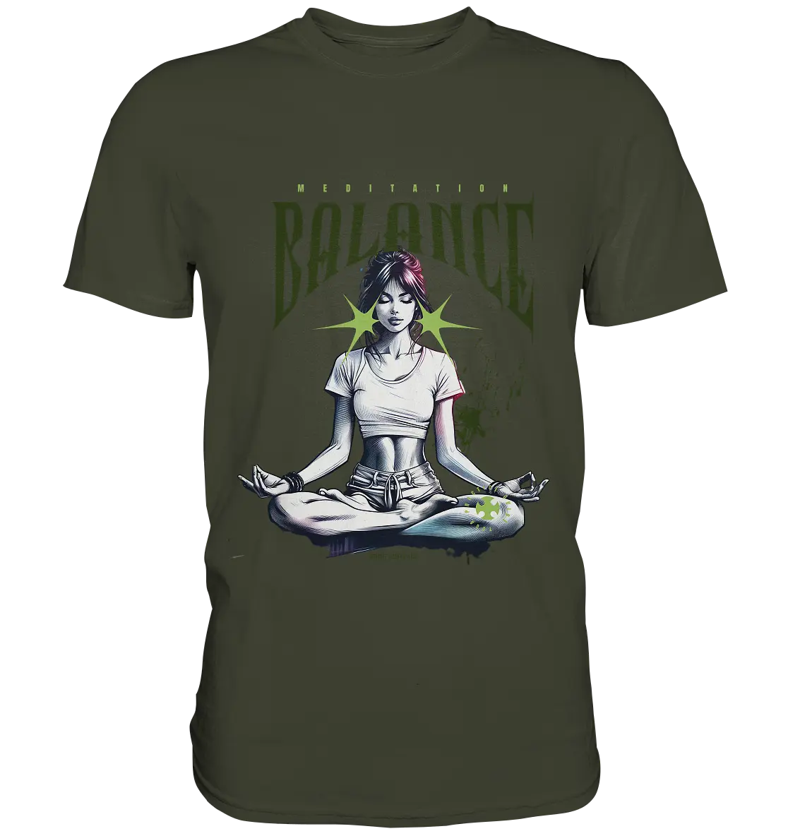 Yoga - Meditation Balance - Wellness & Harmonie - Premium Shirt Bright Lights Arts