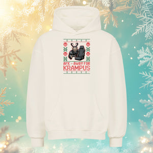 AFK – Away for Krampus Oversized Hoodie – Beige – Bright Light Arts, lustiges Gaming-Weihnachtsdesign