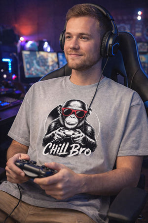 Oversized Shirt mit CHILL BRO von Bright Light Arts im urbanen Gaming-Lifestyle-Look