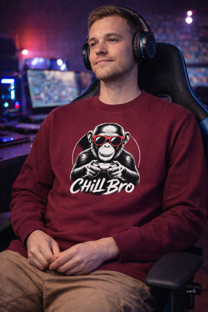 Sweatshirt mit CHILL BRO von Bright Light Arts im entspannten Gaming-Lifestyle-Look