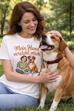 Premium Organic Shirt Women mit Mein Hund versteht mich von Bright Light Arts im natürlichen Lifestyle-Look