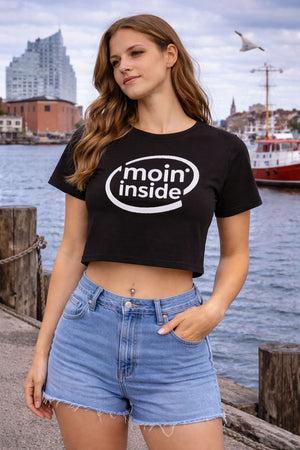 Ladies Cropped Tee mit MOIN INSIDE von Bright Light Arts im modernen Lifestyle-Look